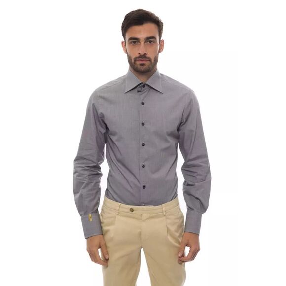 Billionaire Italian Couture Black And White Cotton Men's Shirt - Picture 1 of 4